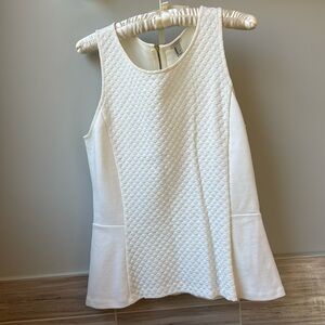 J.Crew Sleeveless Ivory Peplum Blouse